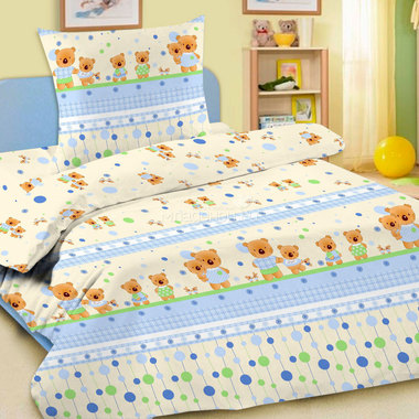 Комплект постельного белья детский Letto в кроватку с простыней на резинке BGR-15 0