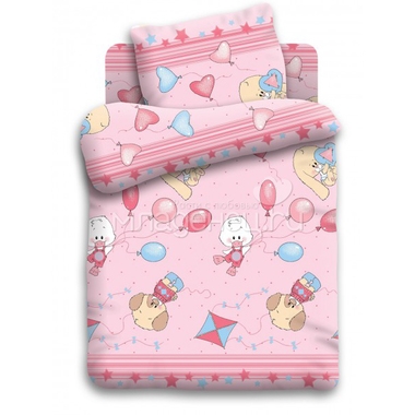 Комплект постельного белья Непоседа бязь Кошки-мышки Веселые друзья Розовый 0