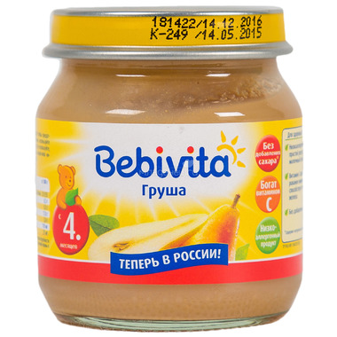 Пюре Bebivita фруктовое 100 гр Груша (с 4 мес) 0