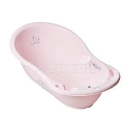Ванночка со сливом Tega Кролики с термометром (розовый)