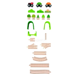 Игрушка Hape деревянная Железная дорога E3713, 54 детали