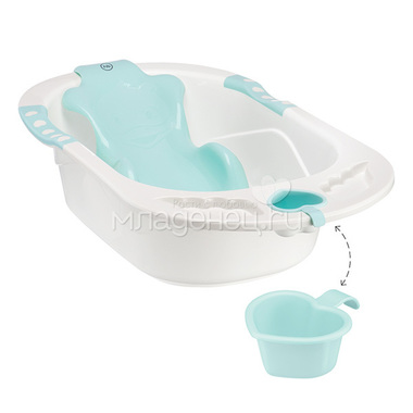 Ванночка для купания Happy Baby с анатомической горкой BATH COMFORT аквамарин 0