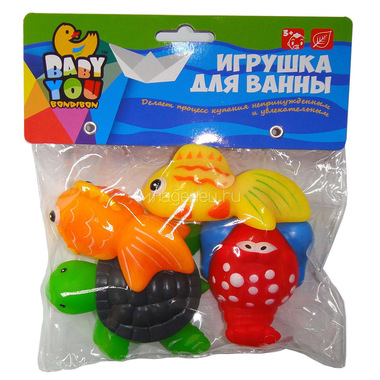 Игрушки для ванной Bondibon Рыбки, Рак, Черепаха 0
