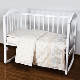 Комплект постельного белья  Baby Nice Элит Слоники (бежевый, голубой, розовый)