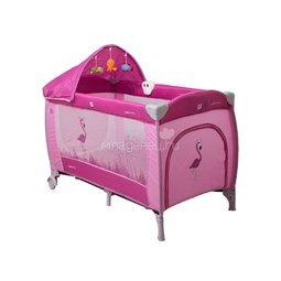 Манеж-кровать Coto Baby Samba Lux Розовый фламинго
