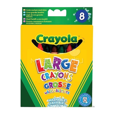 Карандаши восковые Crayola 8 больших смываемых мелков 0