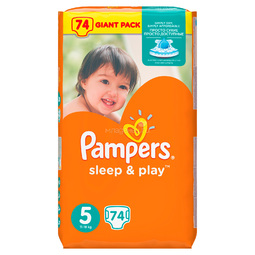 Подгузники Pampers Sleep&amp;Play Junior 11-18 кг (74 шт) Размер 5