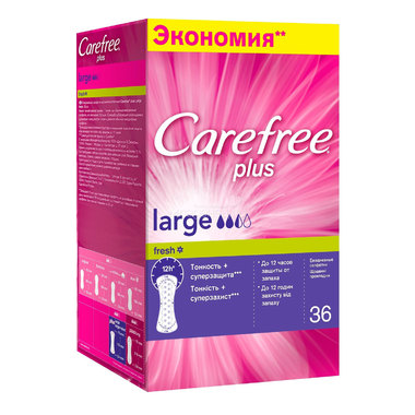 Прокладки гигиенические Carefree plus Large Fresh ежедневные ароматизированные 36 шт 0