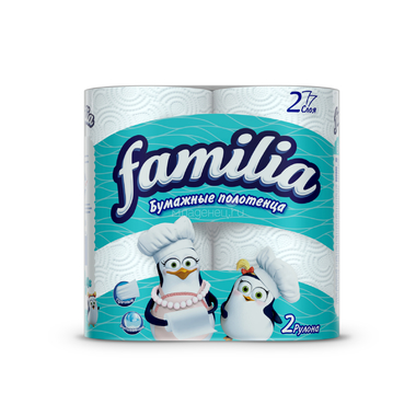Полотенца бумажные Familia белые (2 слоя) 2 шт 0