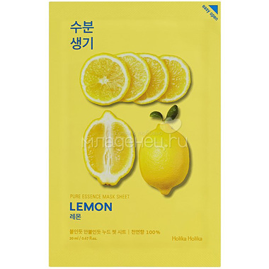 Маска тканевая для лица Holika Holika Pure Essence тонизирующая, лимон (20 мл) 0