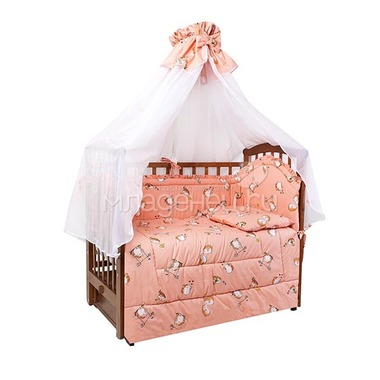 Комплект в кроватку Ангелочки 5400 из 4 предметов Розовый 0