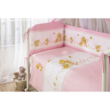 Комплект в кроватку Perina Фея 7 предметов Лето Розовое 1