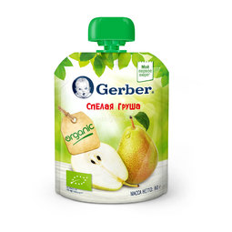 Пюре Gerber фруктовое 90 гр Спелая груша (1 ступень)