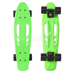 Скейтборд Y-SCOO Skateboard Fishbone с ручкой 22" винил 56,6х15 с сумкой Green/Black