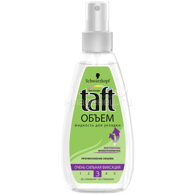 Жидкость для укладки волос Taft Classic объем очень сильной фиксации 150 мл 0