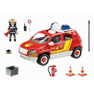 Игровой набор Playmobil Пожарная машина командира со светом и звуком 1