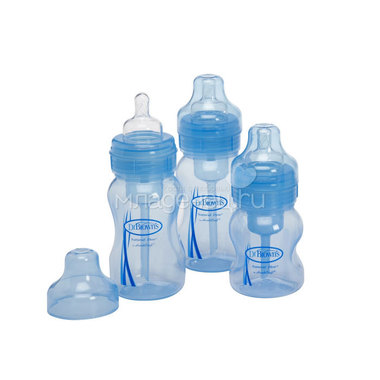Набор Dr. Brown's из 3-х бутылочек с широким горлышком Синие 0