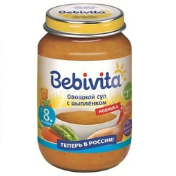 Пюре Bebivita суп овощной 190 гр С цыпленком (с 8 мес)