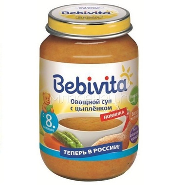 Пюре Bebivita суп овощной 190 гр С цыпленком (с 8 мес) 0