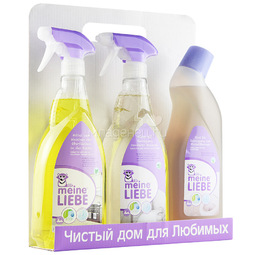 Набор для уборки помещения Meine Liebe Средство для мытья кухонных поверхностей+Средство для чистки сантехники+Гель для чистки унитаза
