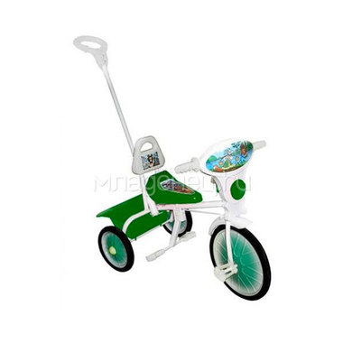 Велосипед трехколесный Малыш с ручкой Зеленый 0