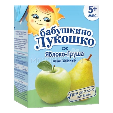 Сок Бабушкино лукошко 200 мл (тетрапак) Яблоко груша (с 5 мес) 0