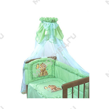 Комплект в кроватку Золотой Гусь Аленка 7 предметов Зеленый 0