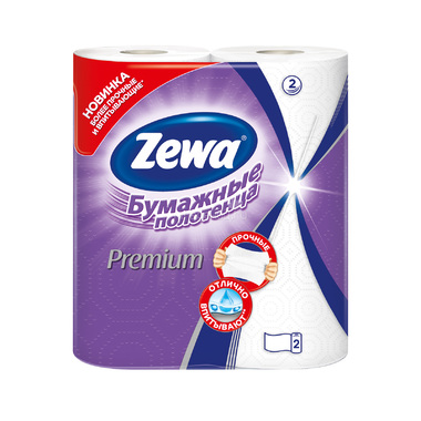Полотенца бумажные Zewa Премиум 2 шт 0
