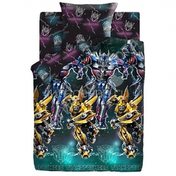 Комплект постельного белья 1,5 поплин Непоседа Transformers Neon Оптимус Прайм и Бамблби