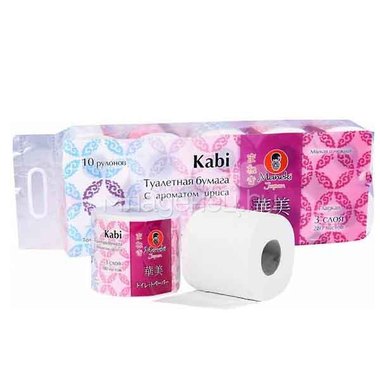 Туалетная бумага Maneki Kabi 3 слоя 3 слоя (10 рулонов в упаковке) белая аромат Ириса 39,2 м 0