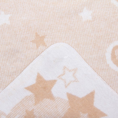 Одеяло Споки Ноки хлопковое подарочная упаковка отделка оверлок Дизайн Луна и малыш Бежевый 2