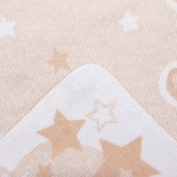 Одеяло Споки Ноки хлопковое подарочная упаковка отделка оверлок Дизайн Луна и малыш Бежевый