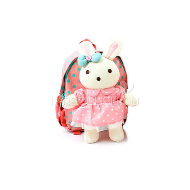 Рюкзак детский Winghouse с игрушкой и поводком 19х22х9см Заинька Светло-Розовый 0
