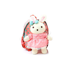 Рюкзак детский Winghouse с игрушкой и поводком 19х22х9см Заинька Светло-Розовый