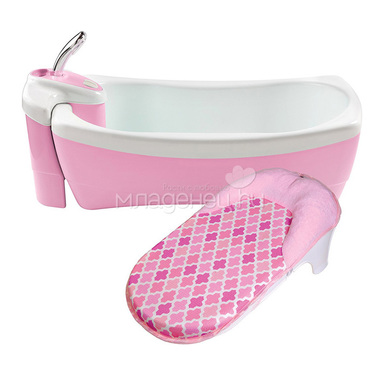 Ванночка-джакузи Summer Infant с душевым краником Lil'Luxuries, розовая 0