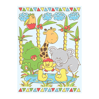 Одеяло Baby Nice байковое 100% хлопок 85х115 У озера (голубой, розовый, желтый) 2