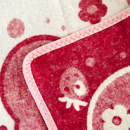 Одеяло Споки Ноки байковое 100% хлопок 100х140 жаккардовое Медвежонок розовый