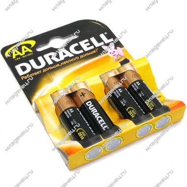 Батарейки Duracell 4 шт. АА (пальчиковые) 0
