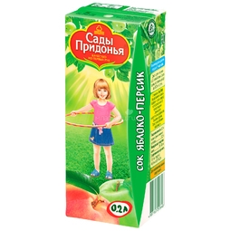 Сок Сады Придонья 200 мл (тетрапак) Яблочно-персиковый с мякотью (с 5 мес)
