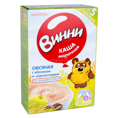 Каша Винни молочная 200 гр Овсяная с яблоком и черносливом (с 5 мес) 0