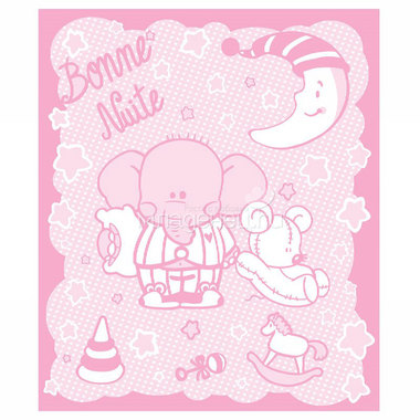 Одеяло Споки Ноки хлопковое подарочная упаковка отделка оверлок Дизайн Слоник Розовый 0
