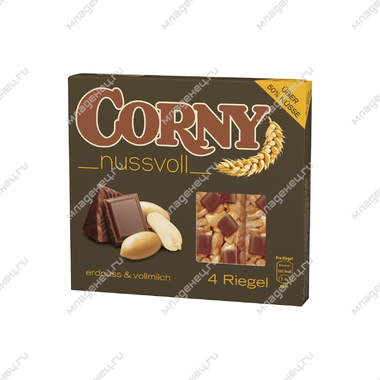 Батончик Corny Nussvoll 4*24 гр арахис с мол шоколадом 0