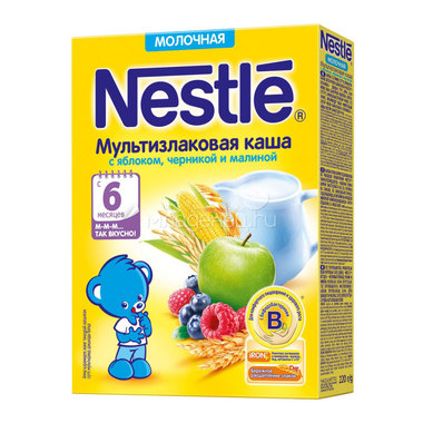 Каша Nestle молочная 220 гр Мультизлаковая с яблоком, черникой и малиной (с 6 мес) 0