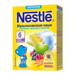 Каша Nestle молочная 220 гр Мультизлаковая с яблоком, черникой и малиной (с 6 мес)