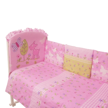 Комплект в кроватку Золотой Гусь Полянка Розовый 1