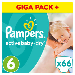 Подгузники Pampers Active Baby Extra Large 15+ кг (66 шт) Размер 6