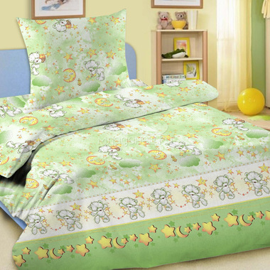 Комплект постельного белья детский Letto в кроватку BG-17 Зеленый 0