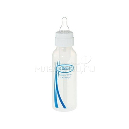 Бутылочка Dr Brown&#039;s антиколиковая стандартное горлышко с силиконовой соской 240 мл (с 0 мес)