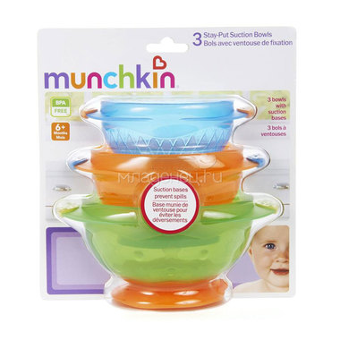 Набор детских тарелок Munchkin 3 шт. На присосках (с 6 мес) 1