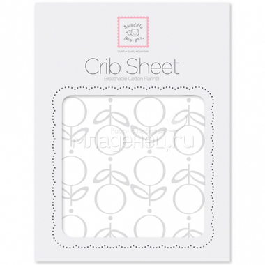 Простынь SwaddleDesigns Fitted Crib Sheet Sterling Lolli Fleur 0